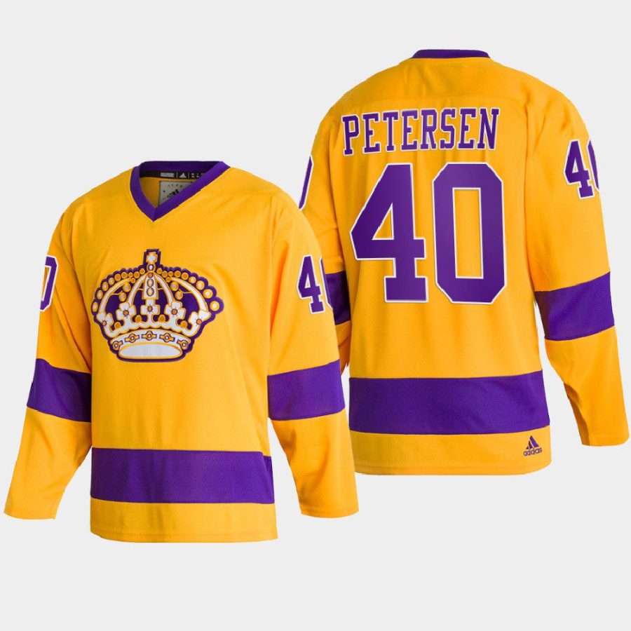 2022 cal petersen kings gold team classics throwback jersey