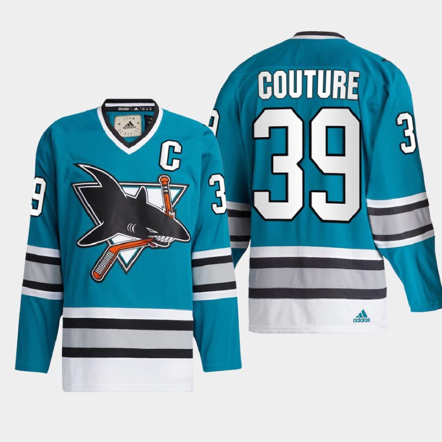 2022 logan couture sharks teal team classics authentic jersey