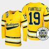 adam fantilli michigan wolverines maize 100th anniversary hockey jersey