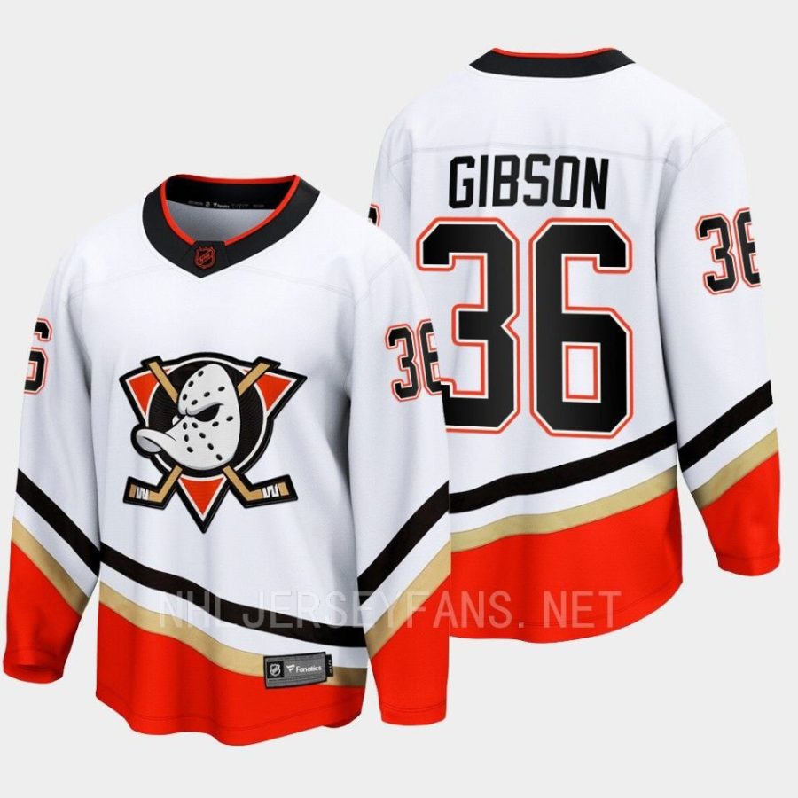 anaheim ducks john gibson special edition 2.0 2022 breakaway retro jersey white