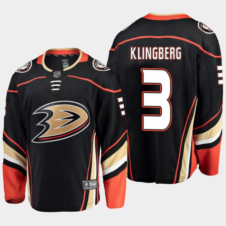 anaheim ducks john klingberg alternate breakaway player jersey black