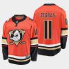 anaheim ducks trevor zegras alternate breakaway player jersey orange