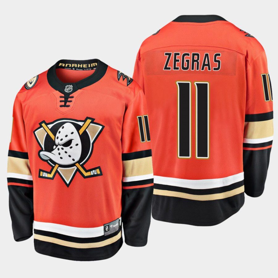 anaheim ducks trevor zegras alternate breakaway player jersey orange