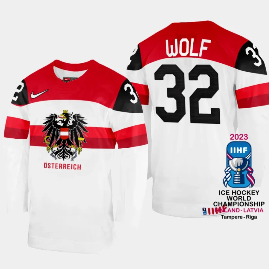 australia hockey bernd wolf 2023 iihf world championship home jersey white