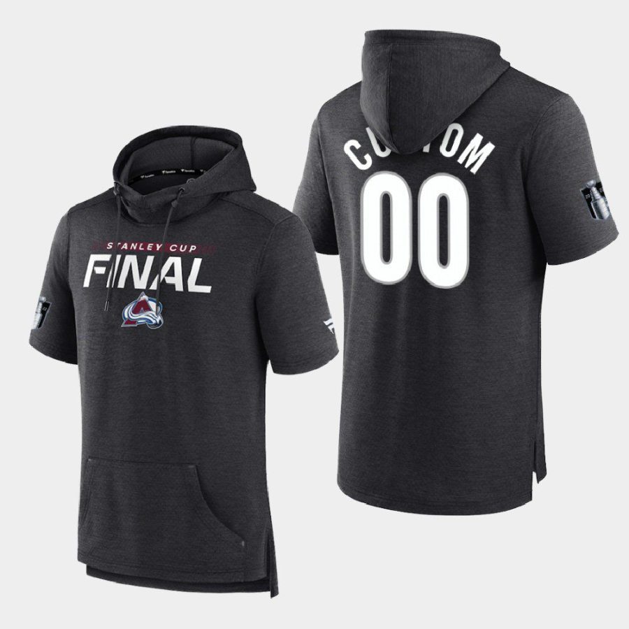 avalanche custom charcoal 2022 stanley cup finals short sleeve hoodie