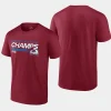 avalanche men burgundy 2023 metropolitan division champions t shirt