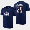 avalanche nathan mackinnon navy authentic stack 2022 stanley cup champions t shirt