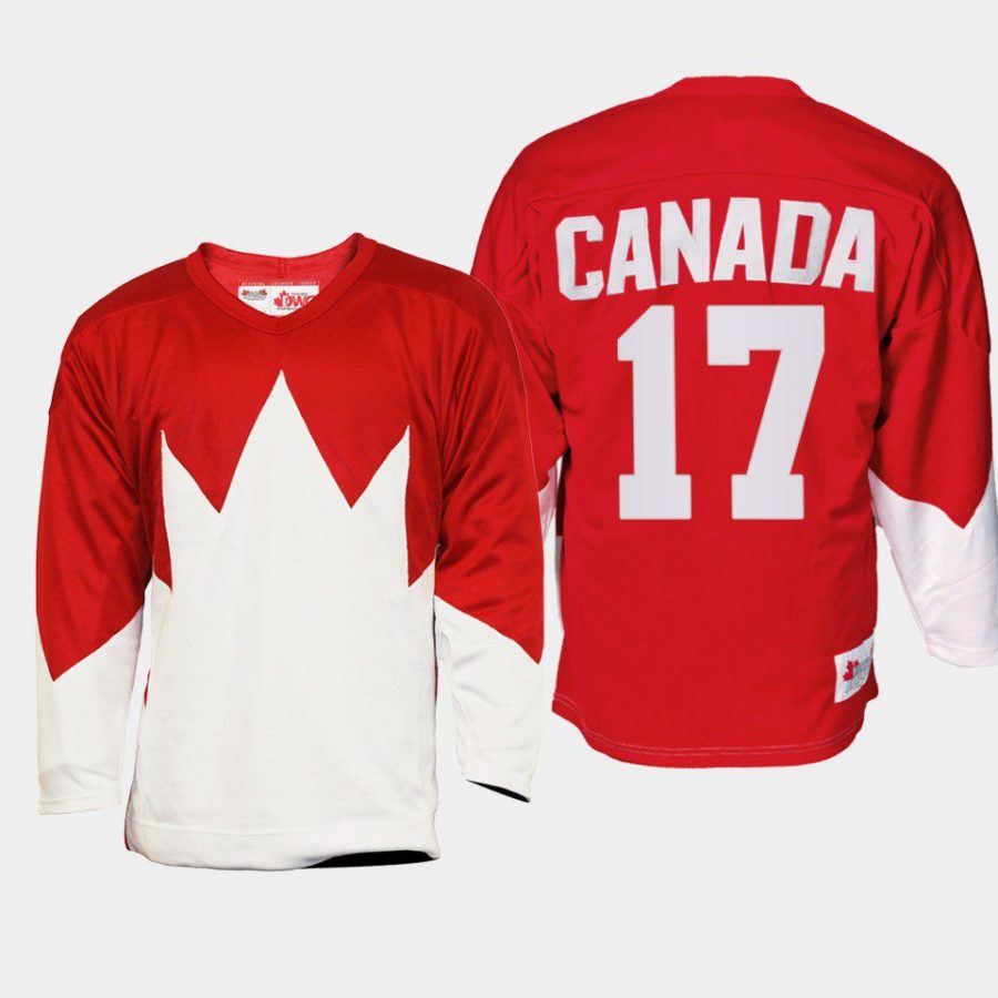 bill white canada red 1972 summit series replica jersey