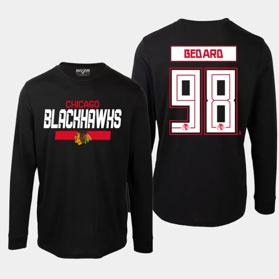 blackhawks connor bedard black long sleeve oscar t shirt