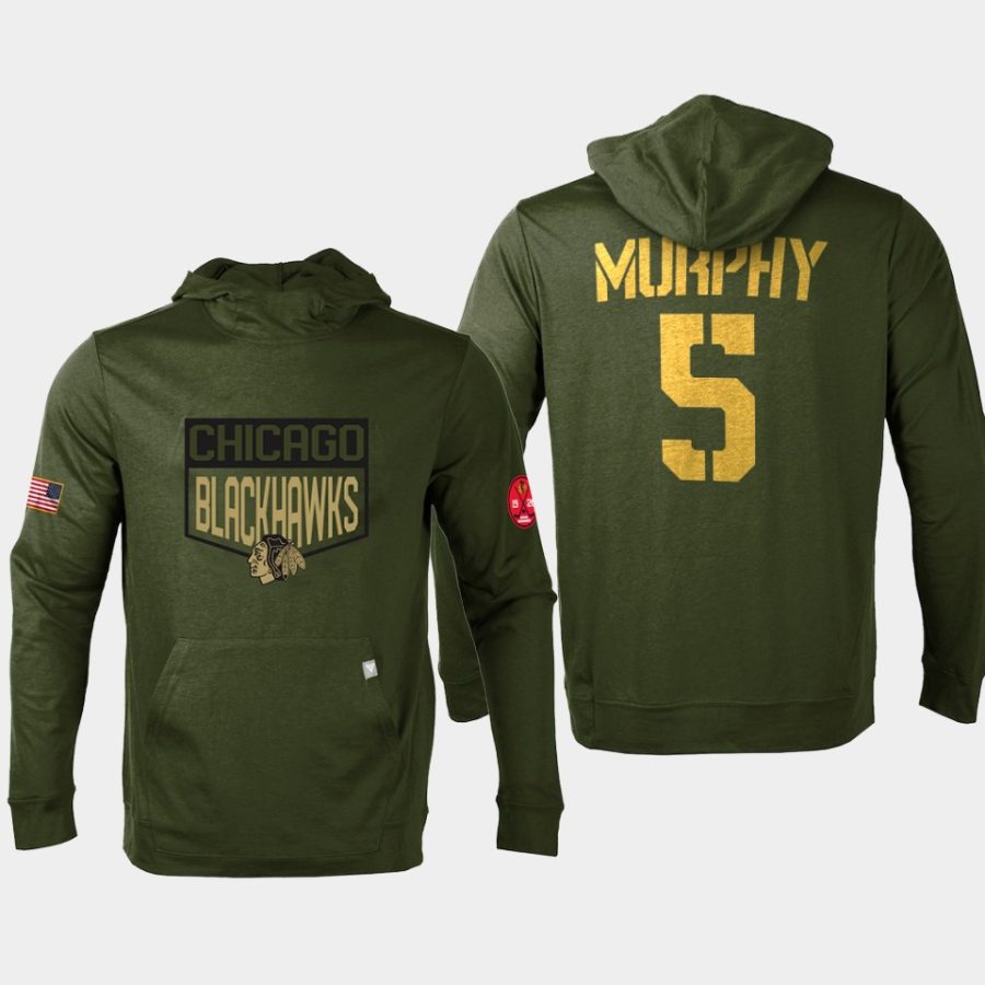 blackhawks connor murphy olive 2022 salute to service levelwear hoodie