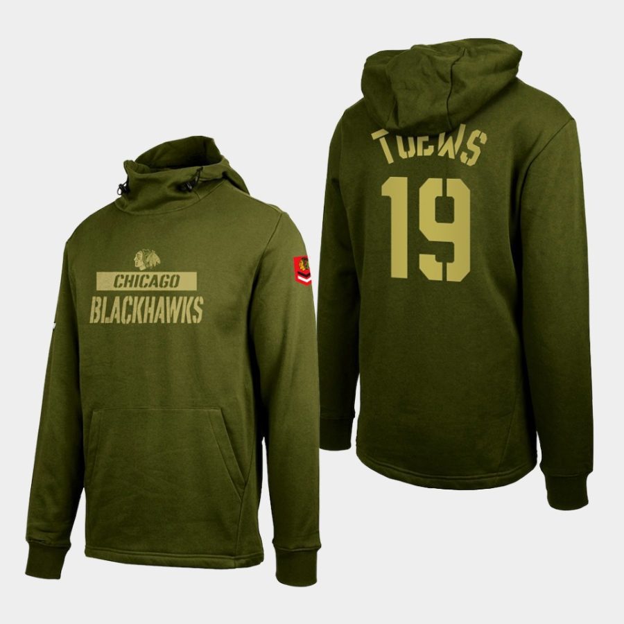 blackhawks jonathan toews olive thrive levelwear pullover hoodie