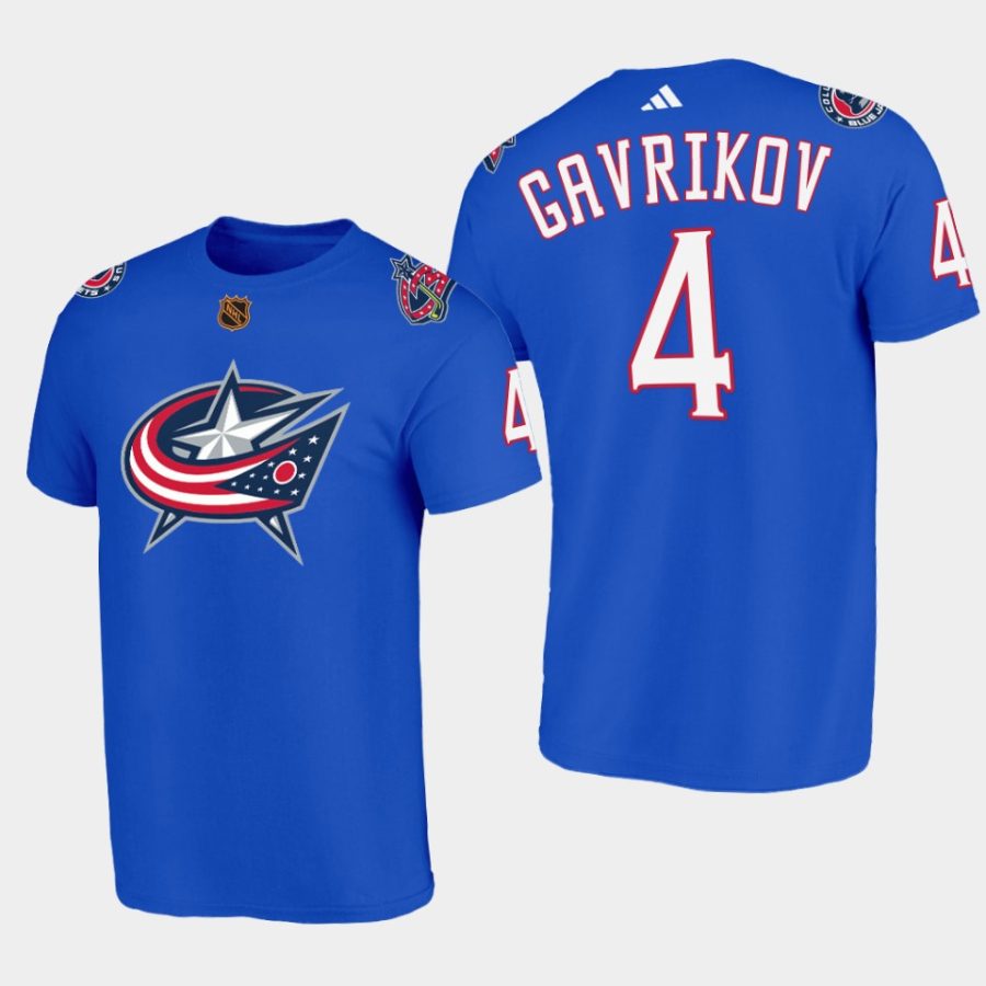 blue jackets vladislav gavrikov blue reverse retro 2.0 special edition t shirt 0a