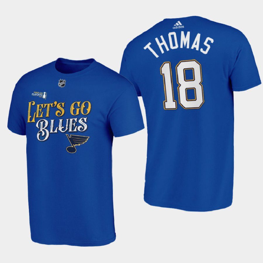 blues robert thomas blue 2022 stanley cup playoffs lets go tee