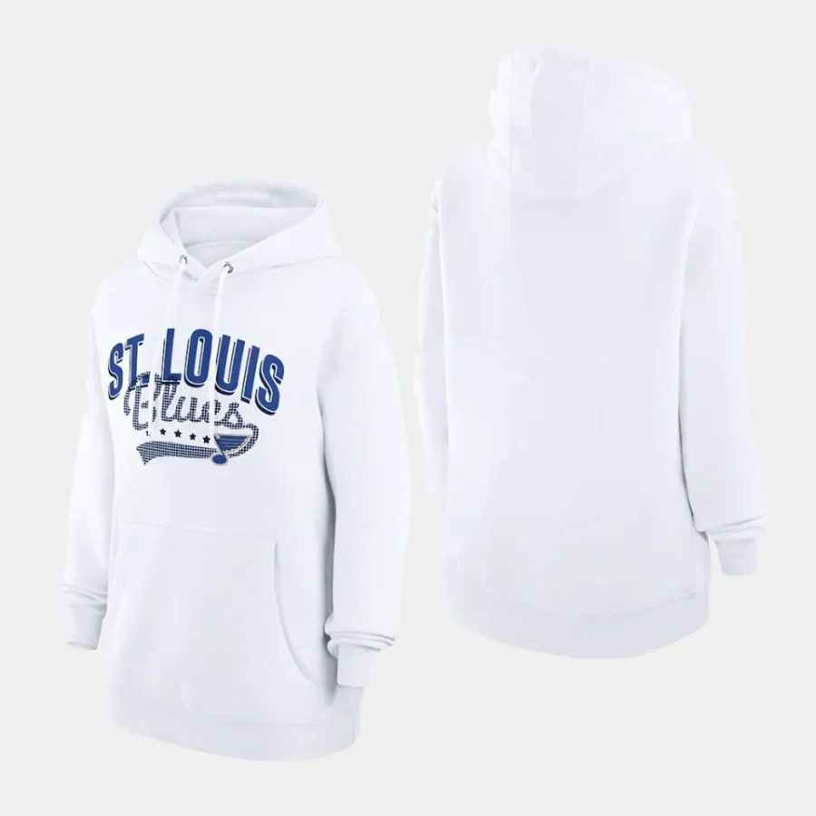 blues women white filigree logo pullover g iii 4her by carl banks hoodie