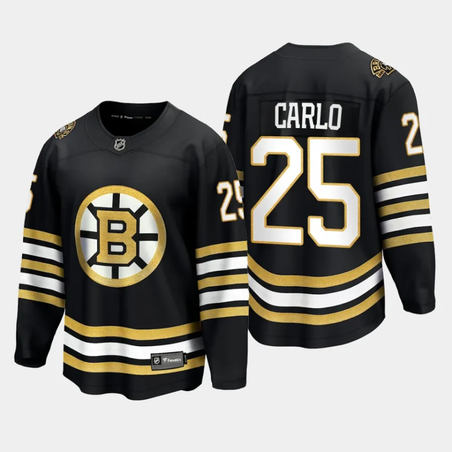 boston bruins brandon carlo 100th anniversary 2023 24 premier jersey black