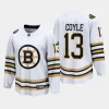 boston bruins charlie coyle 100th anniversary 2023 24 premier breakaway player jersey white