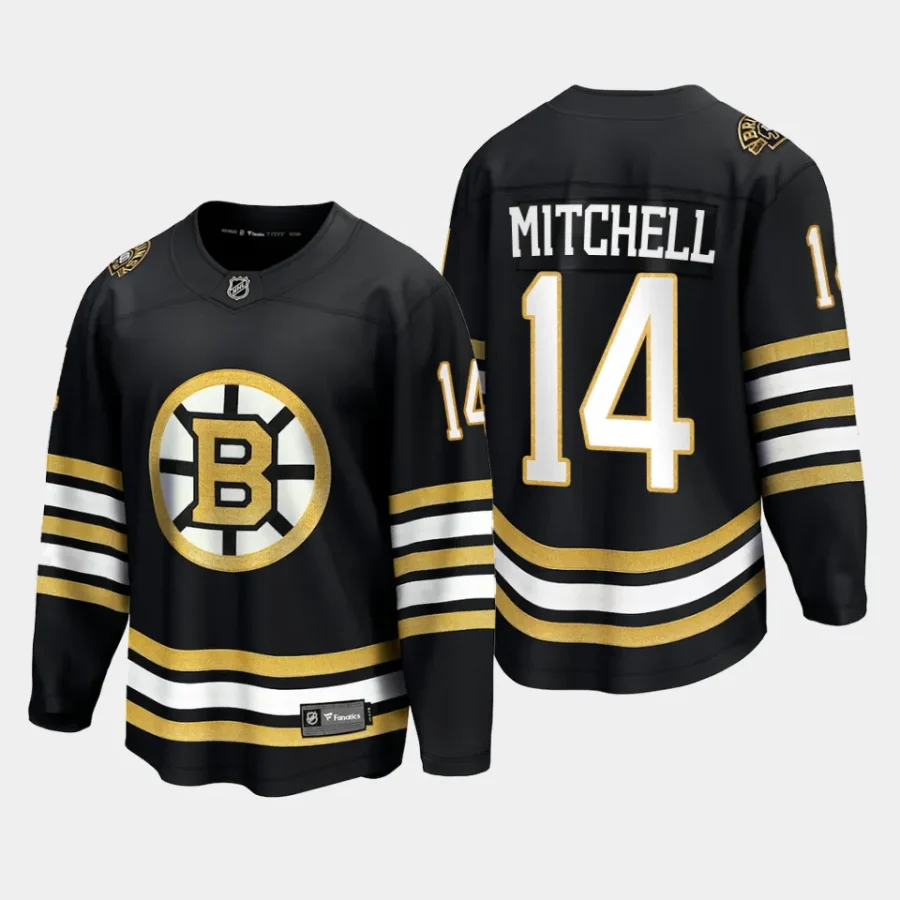 boston bruins ian mitchell 100th anniversary 2023 24 premier jersey black