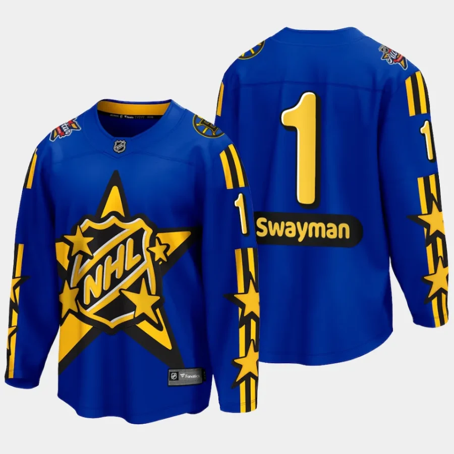 boston bruins jeremy swayman 2024 nhl all star game breakaway jersey blue