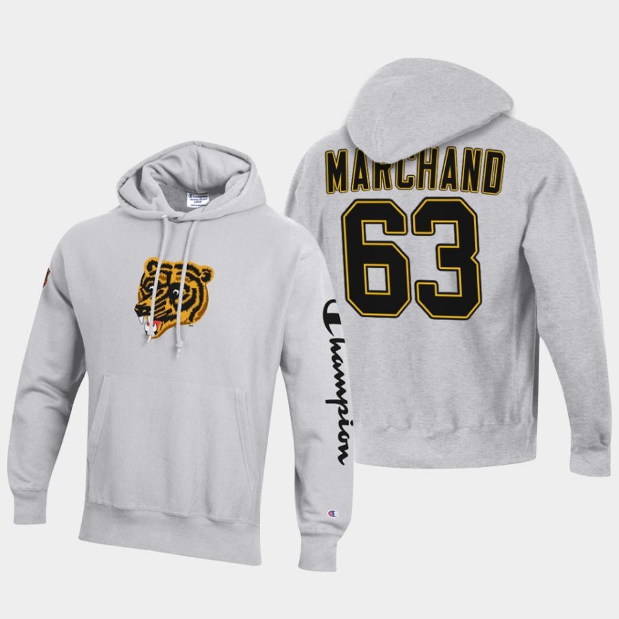 bruins brad marchand gray champion reverse weave hoodie