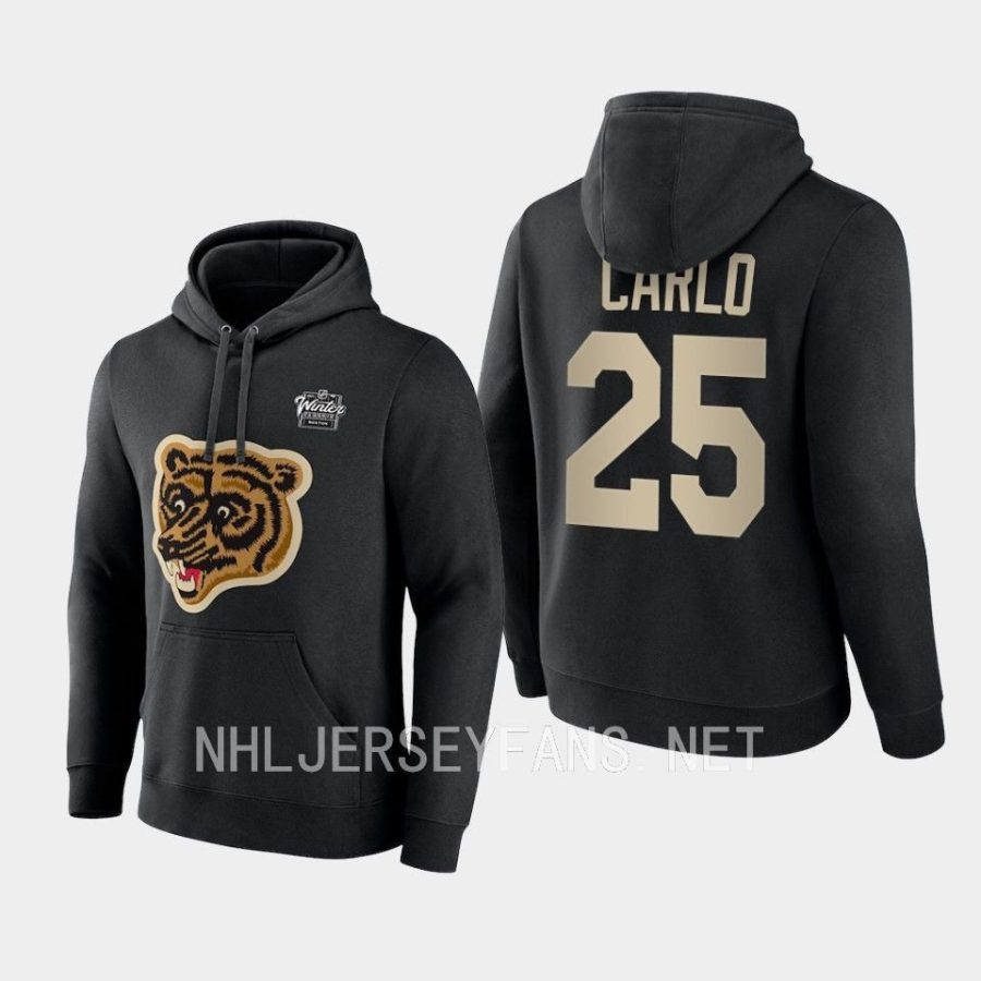 bruins brandon carlo black 2023 winter classic primary logo pullover hoodie