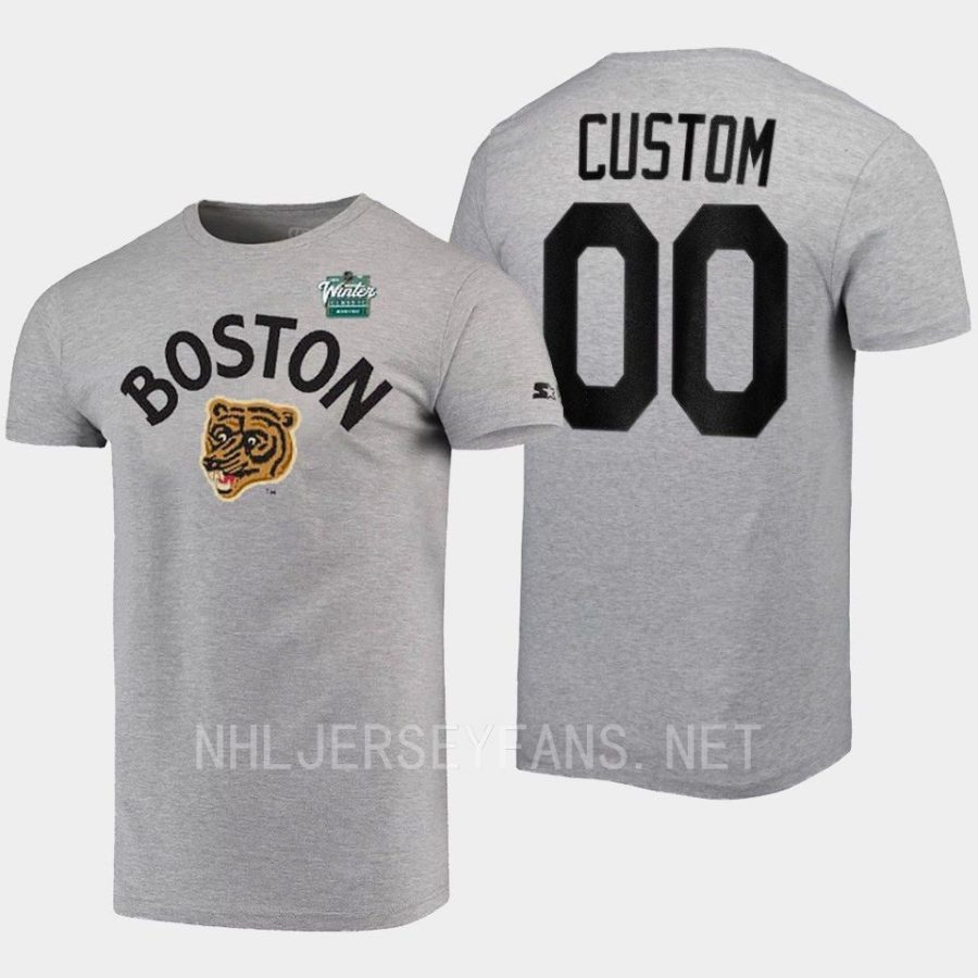 bruins custom grey logo 2023 winter classic t shirt