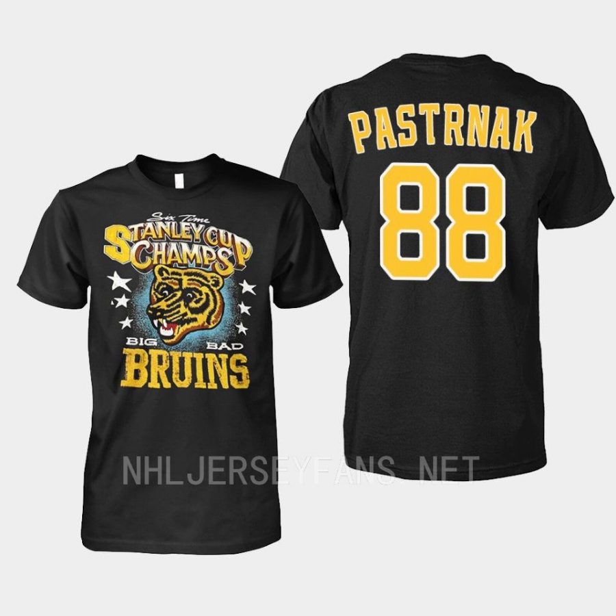 bruins david pastrnak black throwback 6x stanley cup champs t shirt