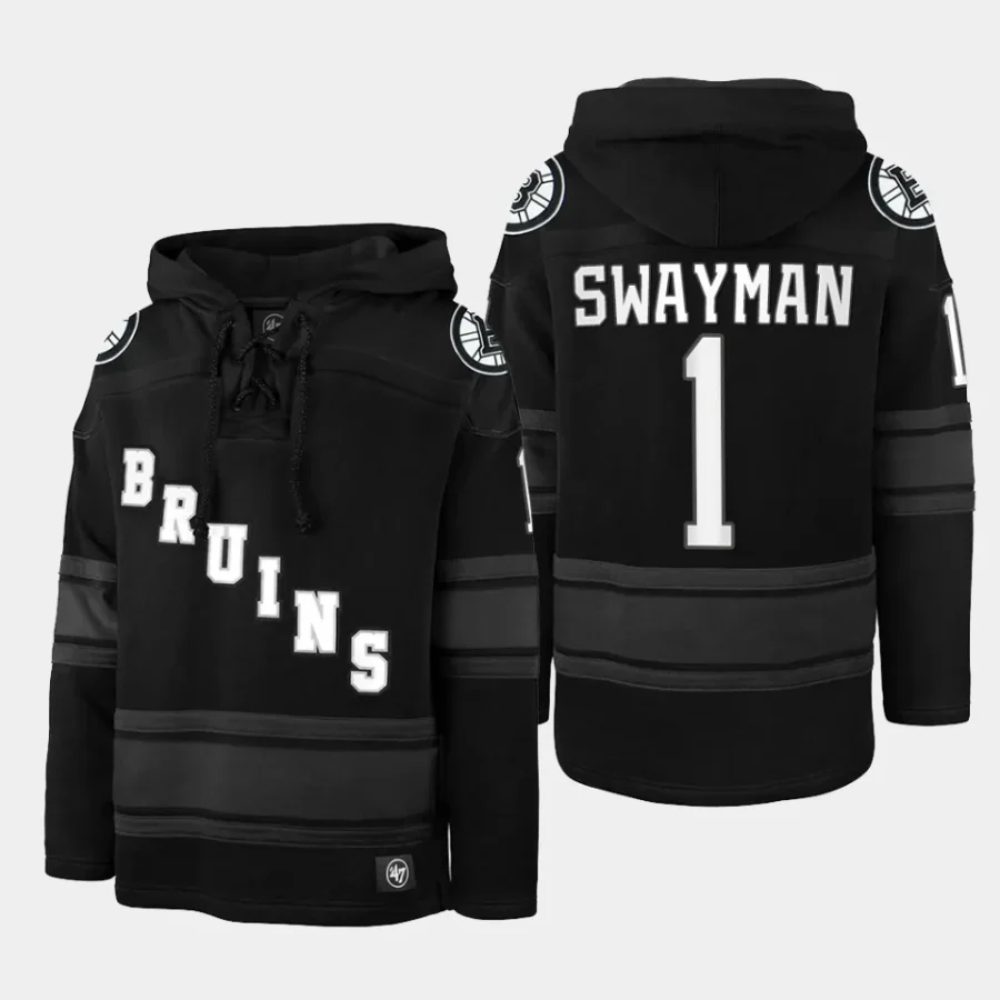 bruins jeremy swayman anthracite stadium lights superior lacer hoodie