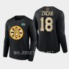 bruins pavel zacha black 2023 winter classic primary logo long sleeve t shirt