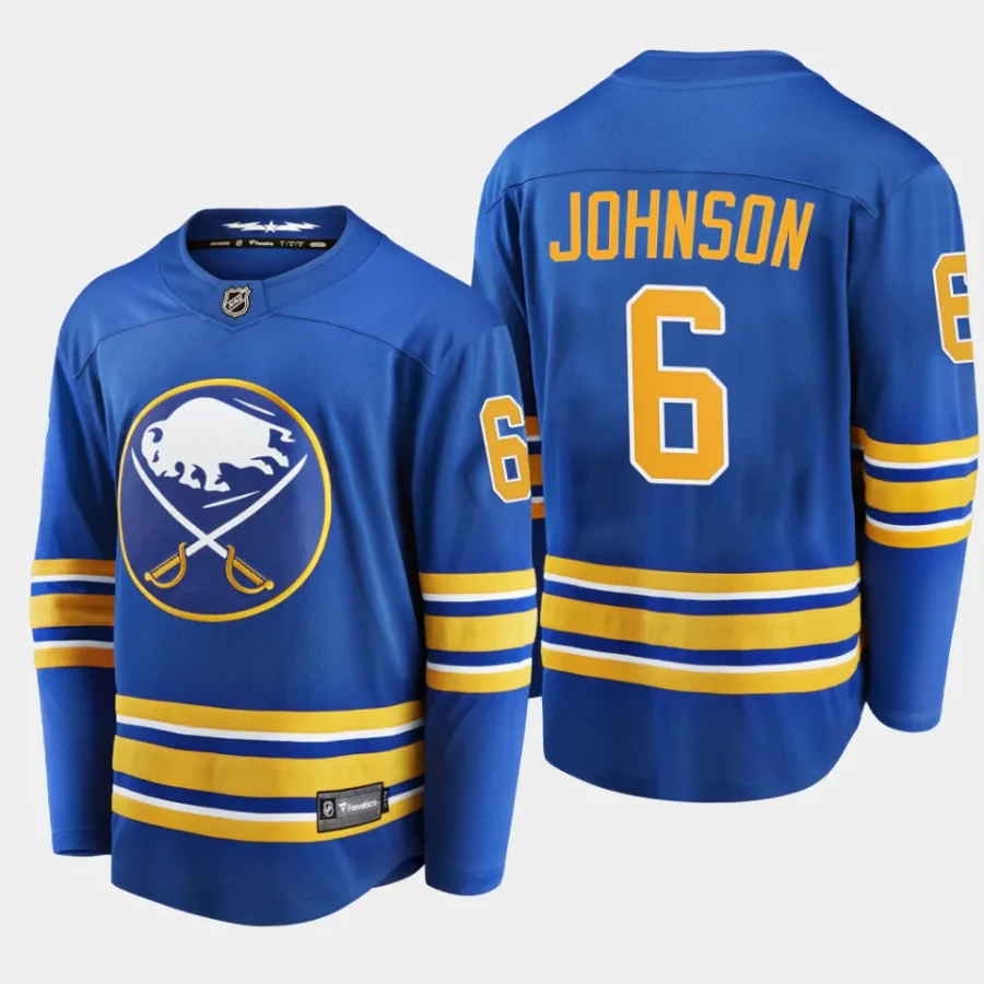 buffalo sabres erik johnson home breakaway player jersey royal