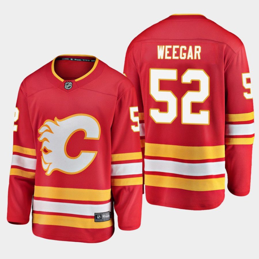 calgary flames mackenzie weegar home breakaway player jersey red