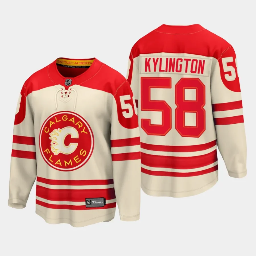 calgary flames oliver kylington 2023 nhl heritage classic premier breakaway player jersey cream