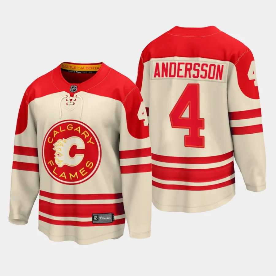 calgary flames rasmus andersson 2023 nhl heritage classic premier breakaway player jersey cream