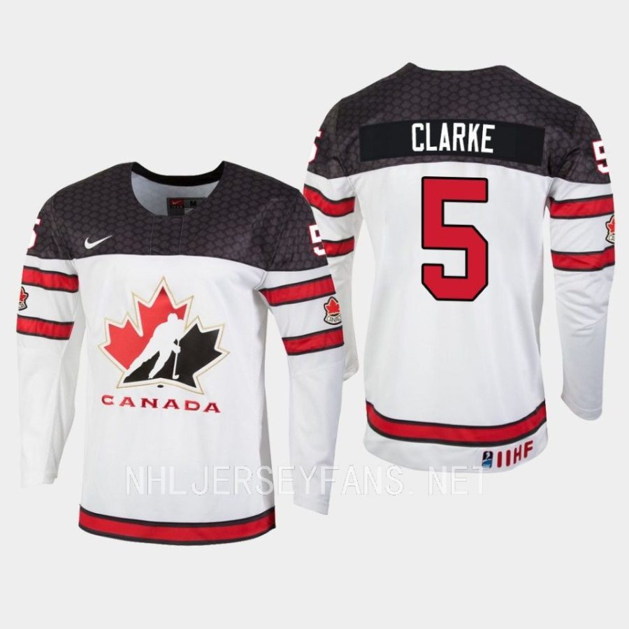 canada brandt clarke 2023 iihf world junior championship jersey white