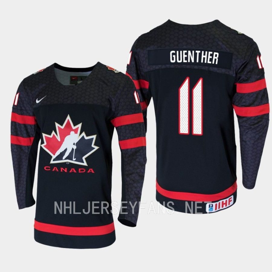 canada dylan guenther 2023 iihf world junior champions jersey black