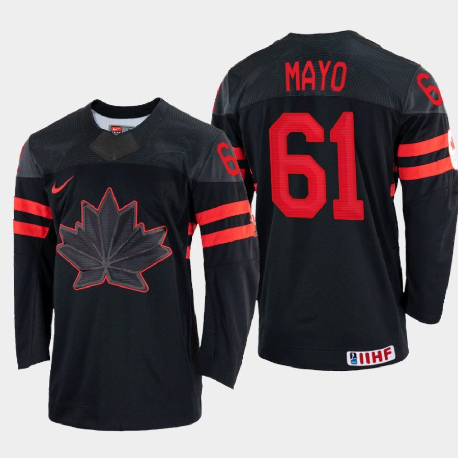 canada hockey dysin mayo 2022 iihf world championship replica jersey black