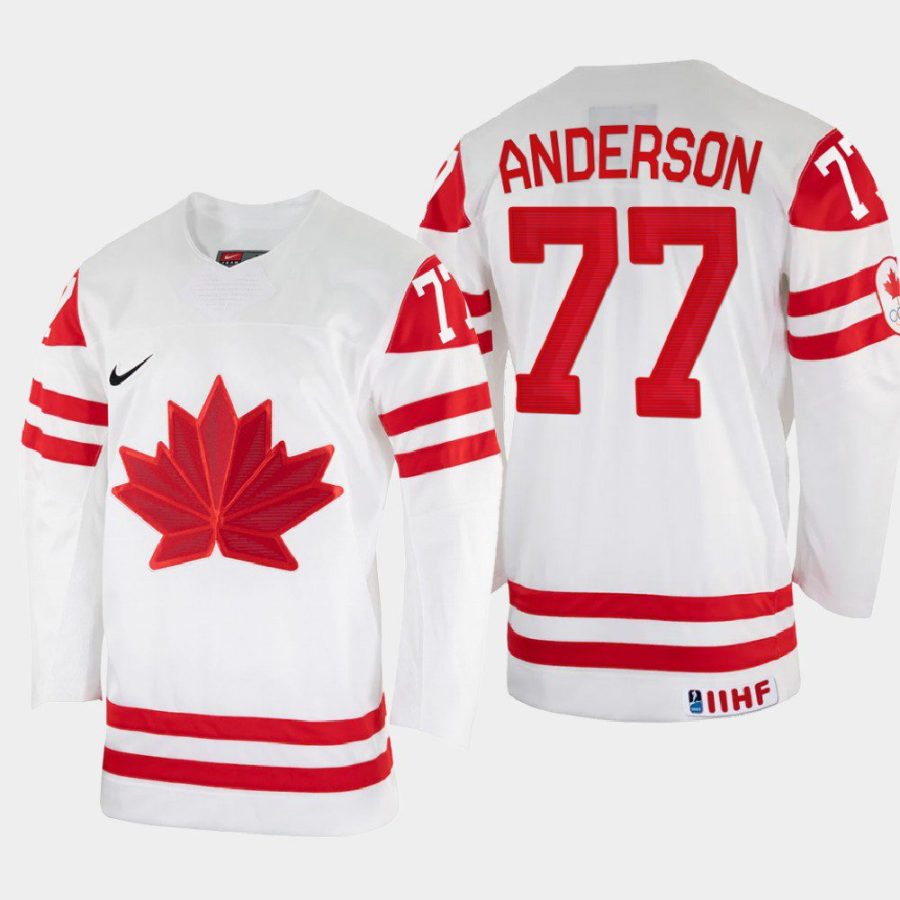 canada hockey josh anderson 2022 iihf world championship home jersey white