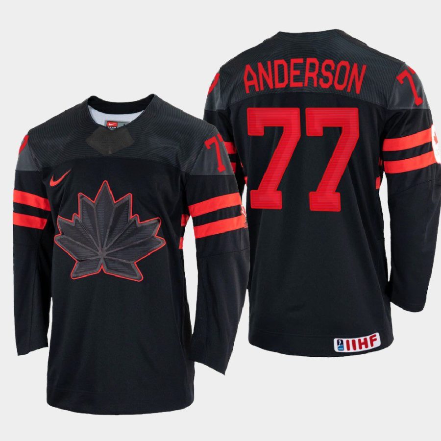 canada hockey josh anderson 2022 iihf world championship replica jersey black