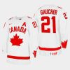 canada hockey nathan gaucher 2023 iihf wjc one leaf jersey white