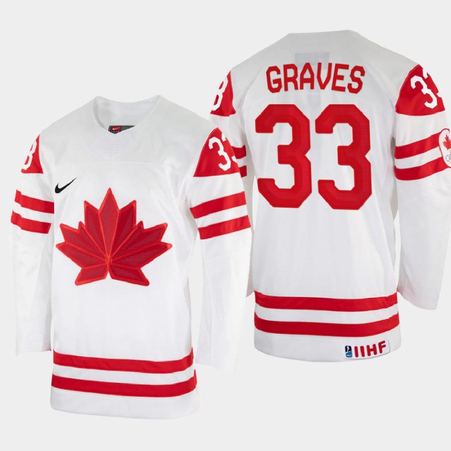 canada hockey ryan graves 2022 iihf world championship home jersey white