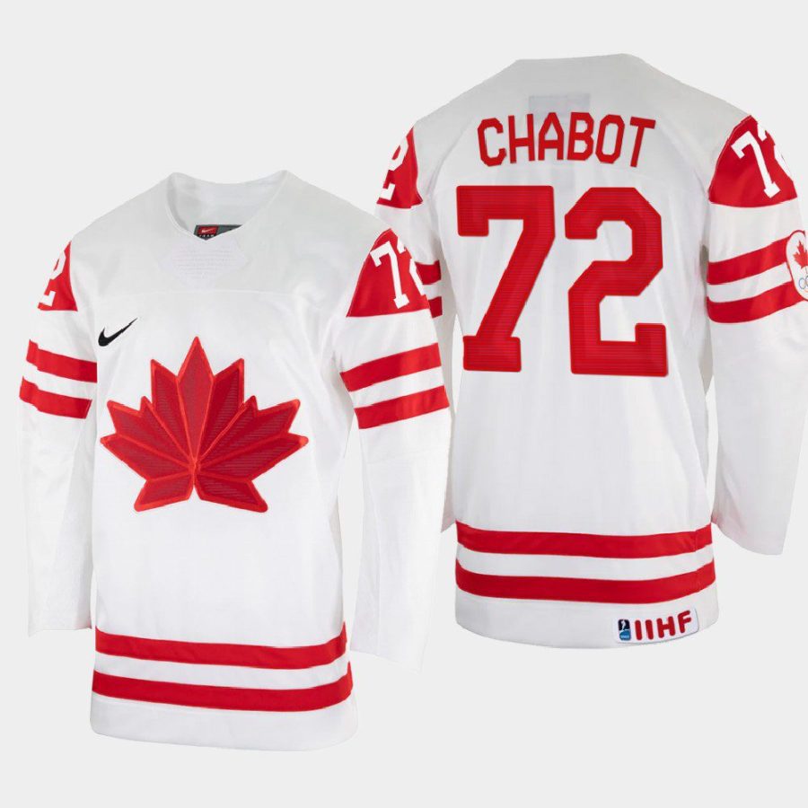 canada hockey thomas chabot 2022 iihf world championship home jersey white