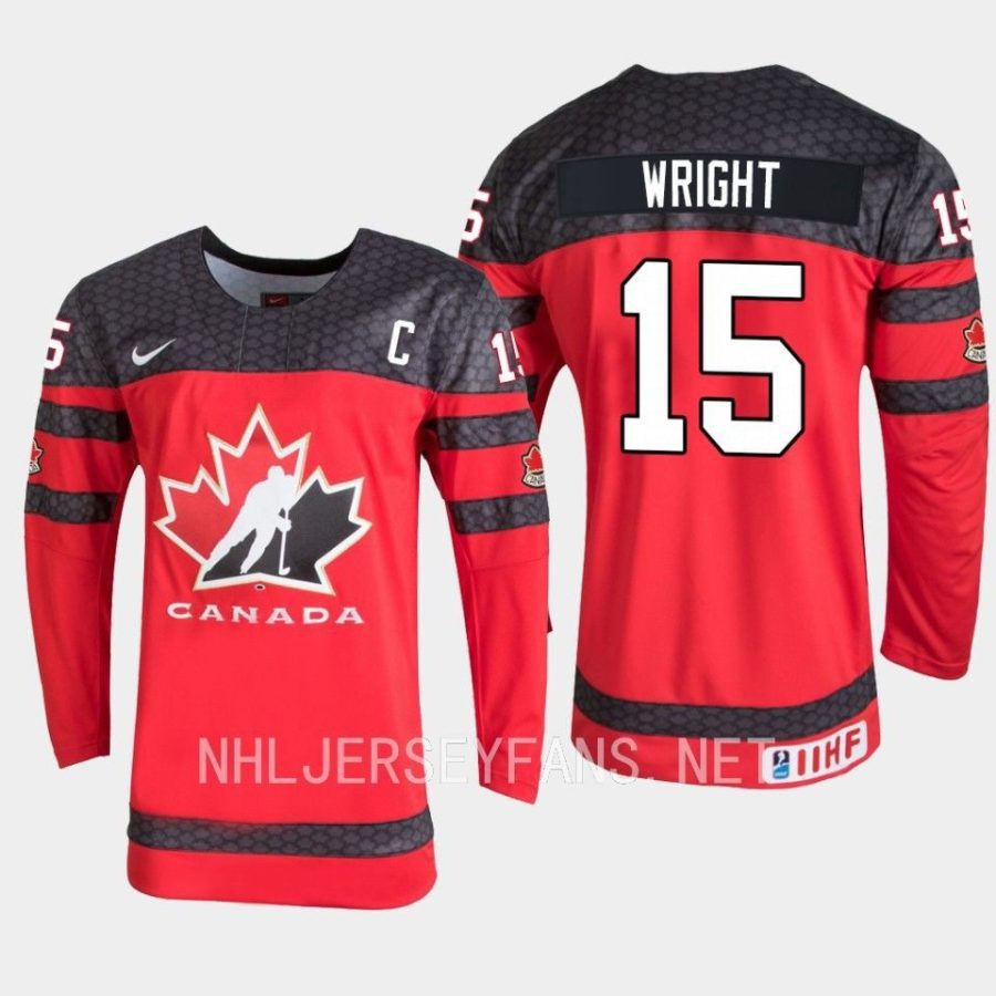 canada shane wright 2023 iihf world junior championship jersey red