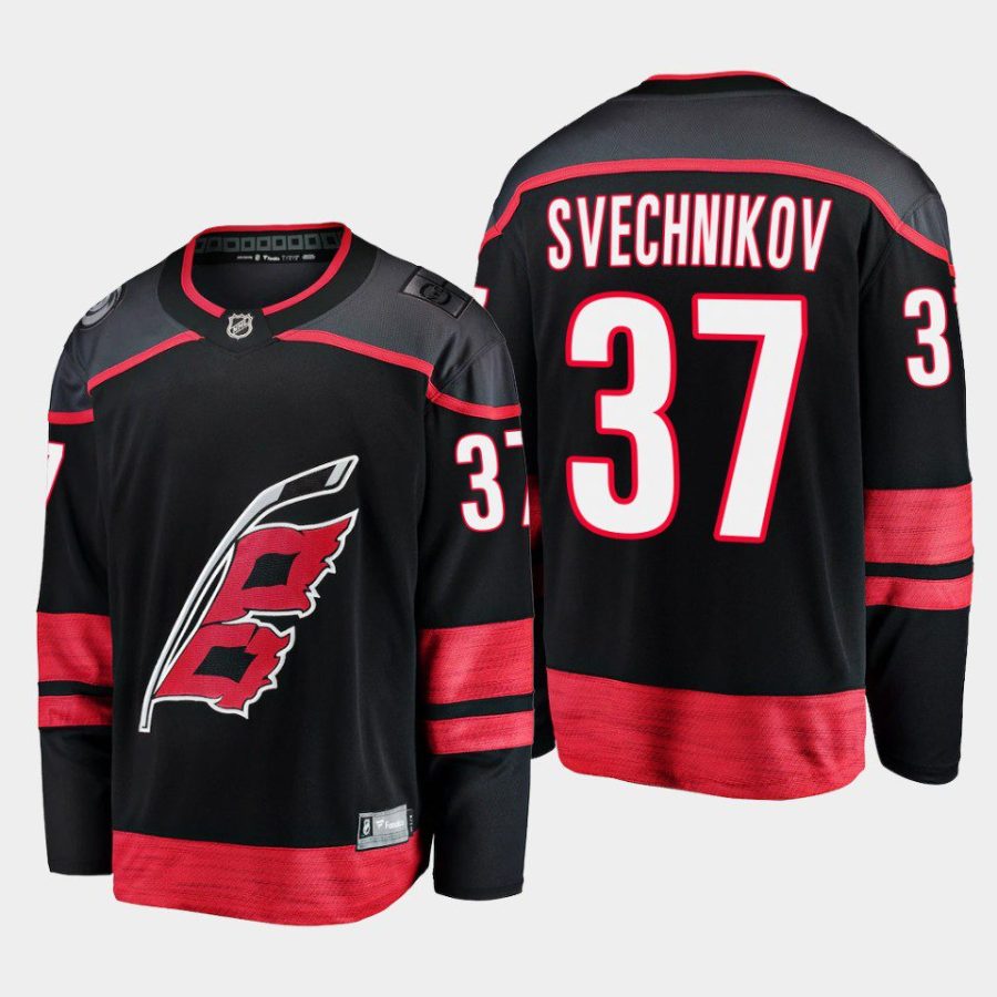 carolina hurricanes andrei svechnikov primary home 2022 23 breakaway player jersey black