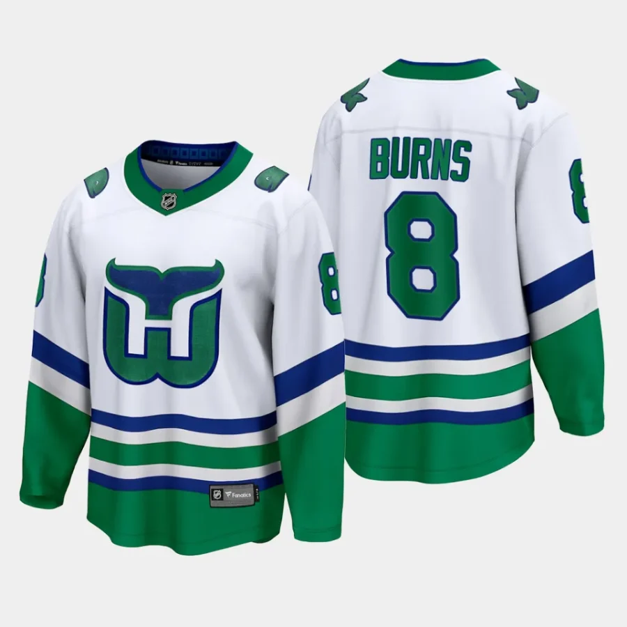 carolina hurricanes brent burns whalers premier breakaway jersey white