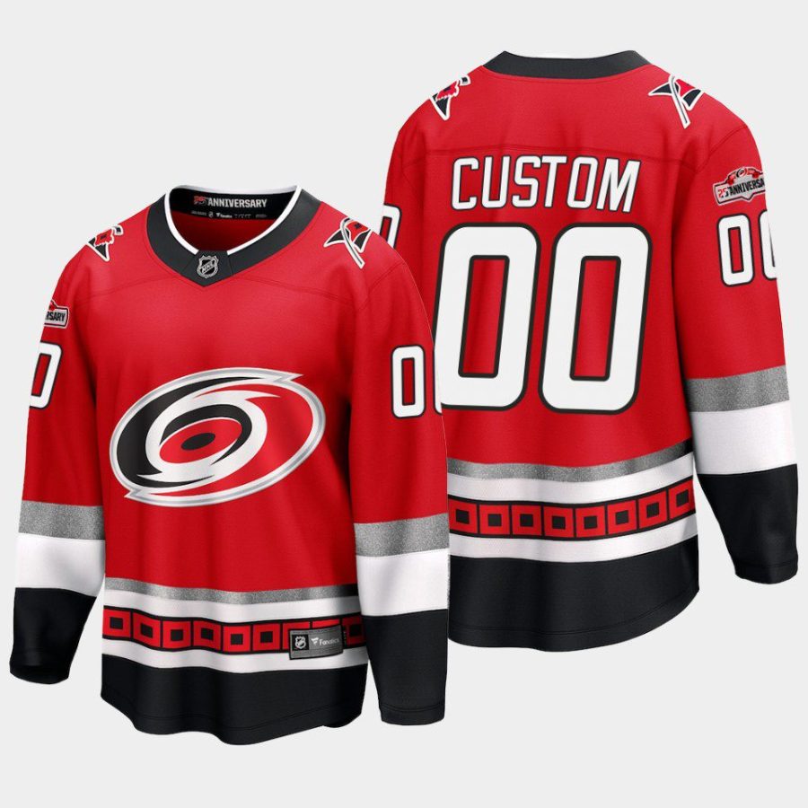 carolina hurricanes custom 25th anniversary premier jersey red