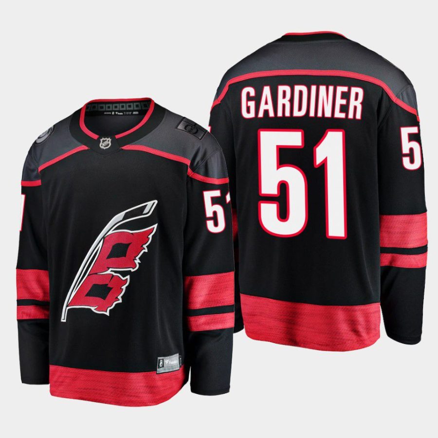 carolina hurricanes jake gardiner primary home 2022 23 breakaway player jersey black