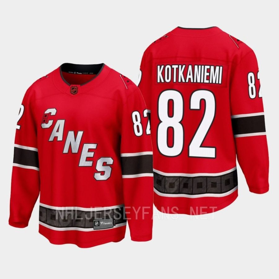 carolina hurricanes jesperi kotkaniemi special edition 2.0 2022 breakaway retro jersey red