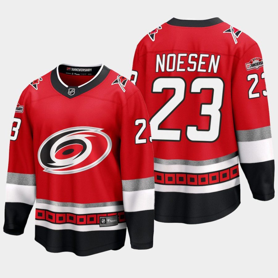 carolina hurricanes stefan noesen 25th anniversary premier jersey red