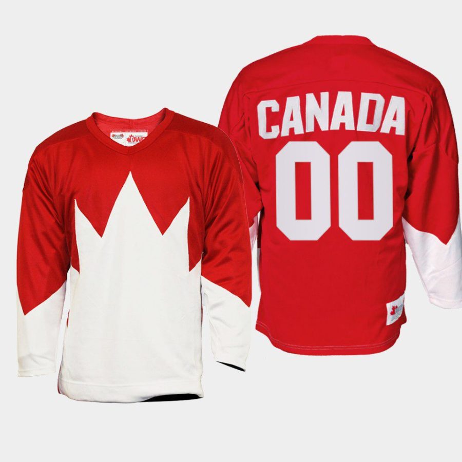 custom canada red summit series replica jersey