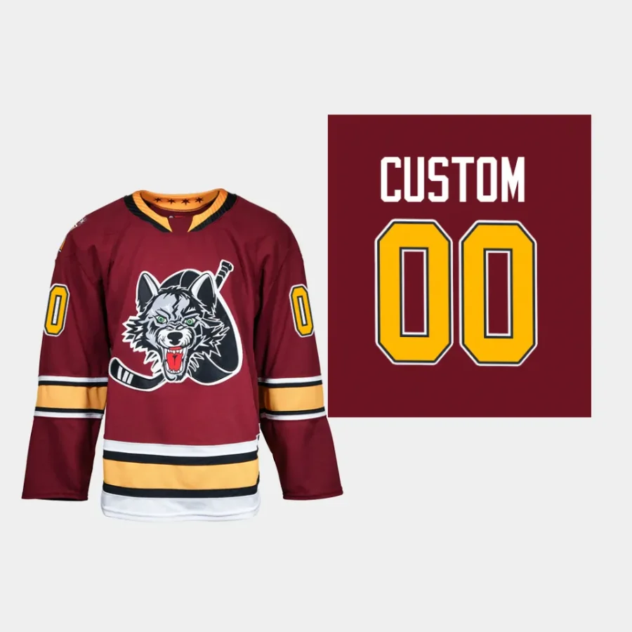 custom chicago wolves burgundy 2023 24ahl authentic quicklite 30th season jersey