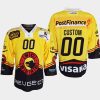 custom sc bern yellow 2022ice hockey shirt jersey